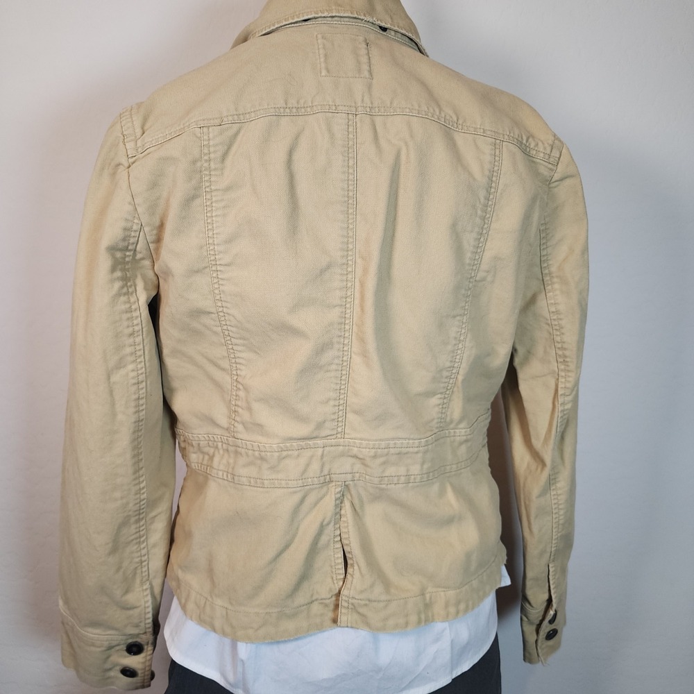 Old Navy Women's Beige Twill Military Style Jacket Blazer Coat Size Large - Picture 3 of 6